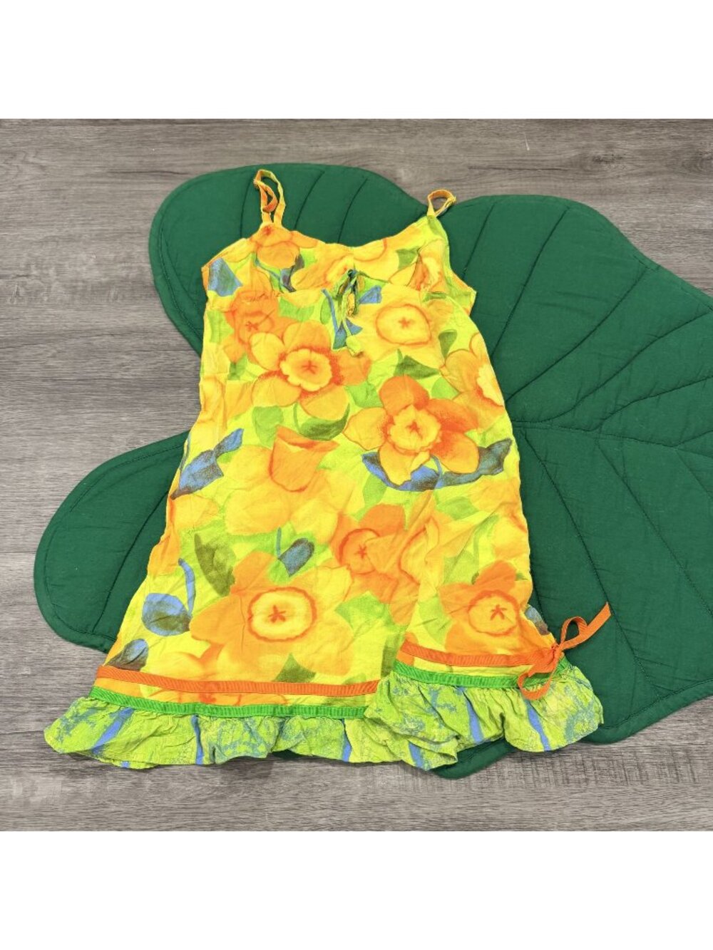 Vintage Jams World Lil People Girls Medium Rover Floral Rayon Tank Dress